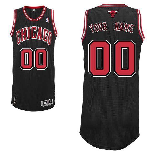 Men Chicago Bulls Black Custom Authentic NBA Jersey